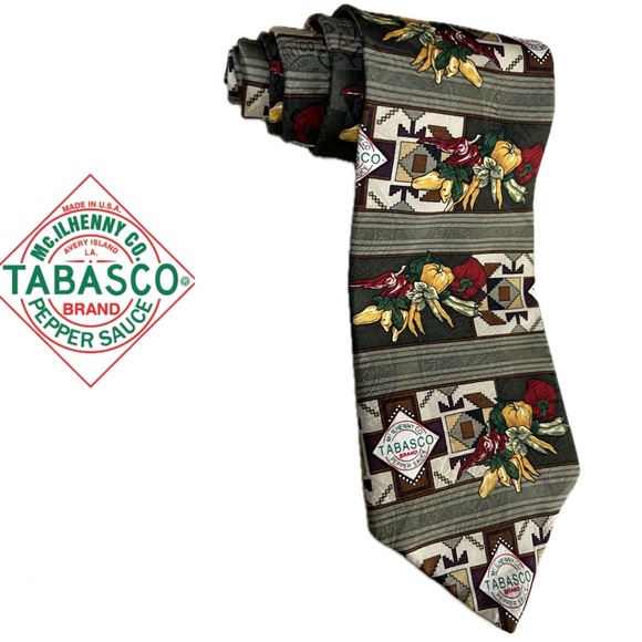 TABASCO 100% Silk Pepper Sauce Necktie / Tie | Regular/Standard Length - Picture 2 of 16